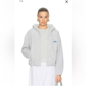 American Vintage Hoktown hooded fleece jacket in polar melange